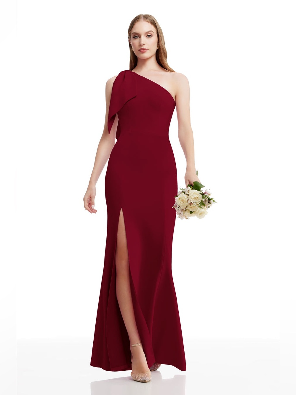 Dress The Population Georgina One Shoulder Dress Size Medium Red Wedding NWOT